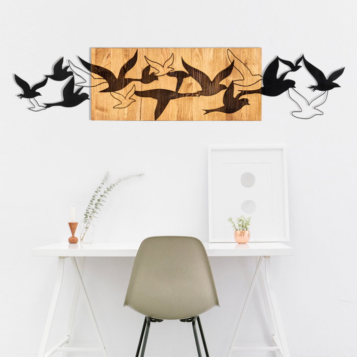 Wallity Albatros Escultura de pared Negro y Nogal Wallity Albatros Escultura de pared Negro y Nogal